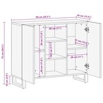 vidaXL Buffet 90x34x75 cm bois massif de manguier