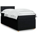 vidaXL Sommier à lattes de lit avec matelas Noir 90x190 cm Tissu