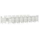 vidaXL Ensemble de salle à manger pour jardin 17 Pièces Blanc Rattan Polt