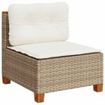 vidaXL Salon de jardin avec coussins 9 Pièces beige résine tressée