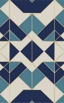 Tapis d'intérieur Triangle 80 x 150 cm - Bleu