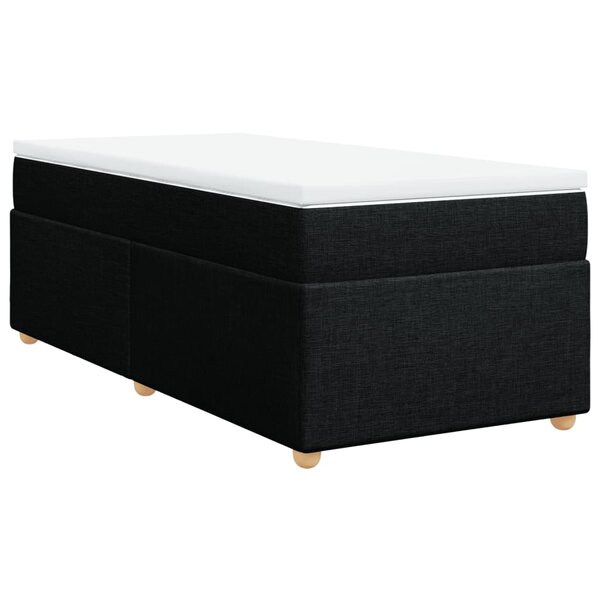 vidaXL Sommier à lattes de lit avec matelas Noir 90x200 cm Tissu