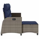 vidaXL Canapé de jardin inclinable coussins forme de L gris polyrotin