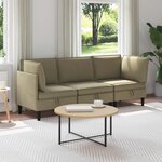 vidaXL Ensemble de meubles pour le salon 3 Pièces Kaki Tissu