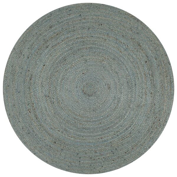 vidaXL Tapis fait à la main Jute Rond 150 cm Vert olive