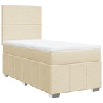vidaXL Sommier à lattes de lit et matelas Crème 90x190 cm Tissu