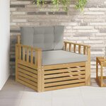 vidaXL Canapé d’extérieur Polyester Blanc et gris clair
