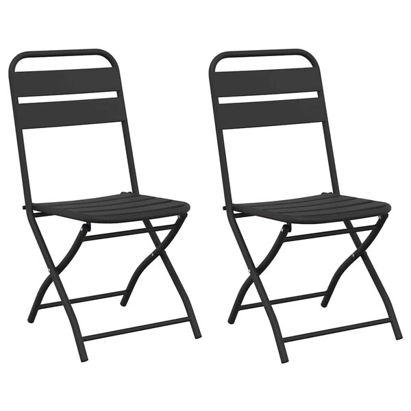 vidaXL Chaise de jardin pliante 2 Pièces Anthracite 55 x 56 5 x 91cm