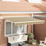 vidaXL Tissu de remplacement pour store cadre 3.5x2.5 m vert et jaune