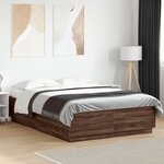 vidaXL Cadre de lit sans matelas chêne marron 150x200 cm