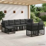 vidaXL Ensemble de canapés d'extérieur Noir et Gris foncé Polyester