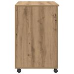 vidaXL Bureau avec roulettes avec roue chêne artisanal 91 x 50 x 77 cm