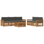vidaXL Ensemble de canapés d'extérieur 6 Pièces Naturel et Anthracite