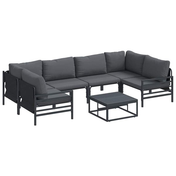 vidaXL Ensemble de canapé de jardin Anthracite Acier