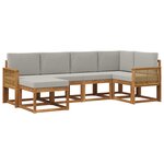 vidaXL Ensemble de canapés d'extérieur 6 pc Naturel et gris clair