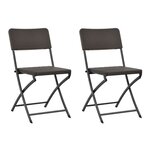 vidaXL Chaises pliables de jardin 2 Pièces PEHD et acier