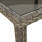 vidaXL Ensemble à manger de jardin et coussins 11 Pièces gris rotin verre