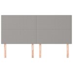 vidaXL Tête de lit Gris clair 160 x 5 x 118/128 cm Tissu