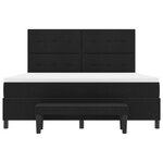 vidaXL Lit à ressorts avec matelas et banc Noir 180x200 cm Tissu