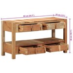 vidaXL Meuble TV Marron 83 x 33 x 46 cm Bois massif de récupération