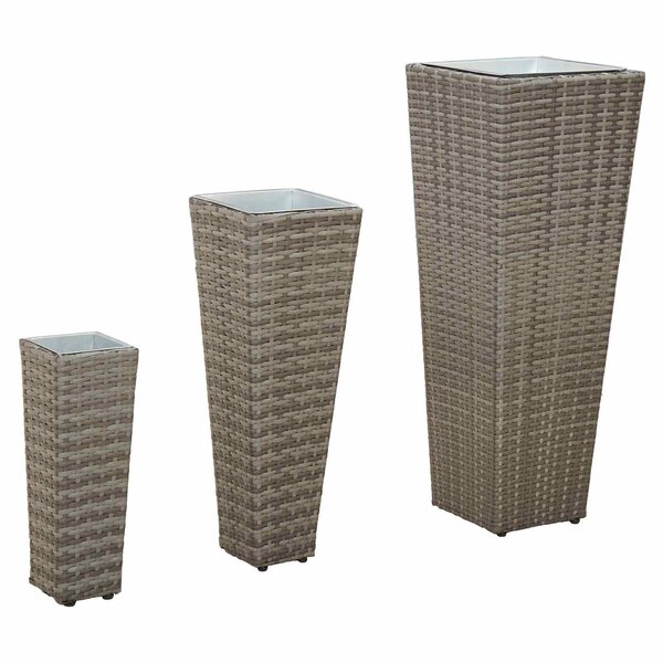 vidaXL Ensemble d'extérieur 3 pc 30 x 30 x 80 cm Métал