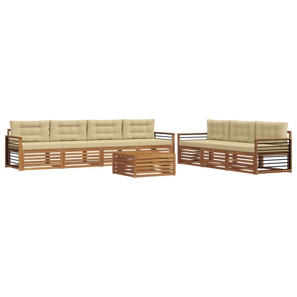 vidaXL Ensemble de canapés d'extérieur 8 pc Naturel et Beige