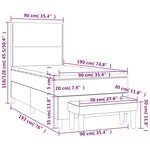 vidaXL Sommier à lattes de lit et matelas Gris foncé 90x190 cm Velours