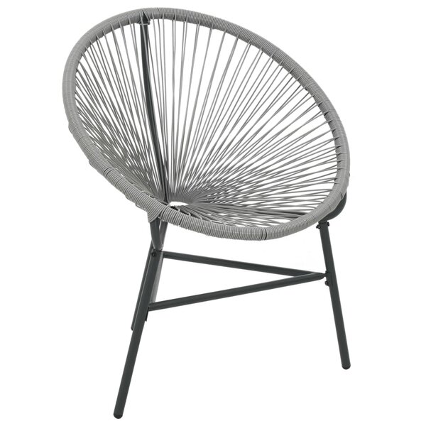 vidaXL Chaise de jardin sous forme de lune Résine tressée Gris