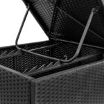 vidaXL Chaises longues avec coussins lot de 2 Résine tressée Noir