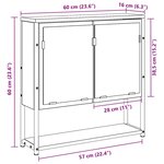 vidaXL Armoire de toilette avec miroir Chêne noir 60 x 16 x 60 cm