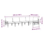 vidaXL Ensemble de canapé de jardin 5 pc Noir Acier