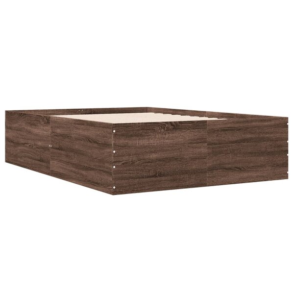 vidaXL Cadre de lit chêne marron 120x190 cm bois d'ingénierie