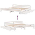 vidaXL Cadre de lit sans matelas blanc 180x200 cm bois massif de pin