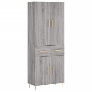 vidaXL Buffet haut Sonoma gris 69 5x34x180 cm Bois d'ingénierie
