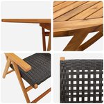 vidaXL Ensemble de salle à manger pour jardin 7 Pièces Noir