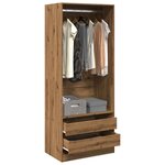vidaXL Garde-robe chêne artisanal 80x50x200 cm bois d'ingénierie