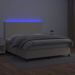 vidaXL Sommier à lattes de lit avec matelas et LED Crème 180x200 cm