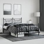 vidaXL Cadre de lit métal sans matelas avec pied de lit noir 140x200cm