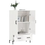 vidaXL Buffet haut blanc brillant 69 5x31x115 cm bois d'ingénierie