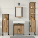 vidaXL Ensemble de meubles de salle de bain 4 pièces en bois d'artisanat couleur chêne