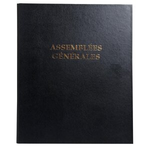 Reliure Registre Économique 32x26cm 4 Anneaux - Assemblées Générales - Noir - X 6 - Exacompta