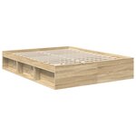 vidaXL Cadre de lit Chêne fumé 150 x 200 cm Bois d'ingénierie