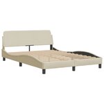 vidaXL Cadre de lit sans matelas crème 160x200 cm tissu