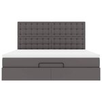 vidaXL Cadre de lit ottoman avec matelas gris 180x200 cm similicuir