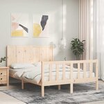 vidaXL Cadre de lit sans matelas bois de pin massif