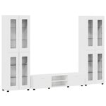 vidaXL Ensemble meuble TV FLORIN Blanc brillant Bois d'ingénierie