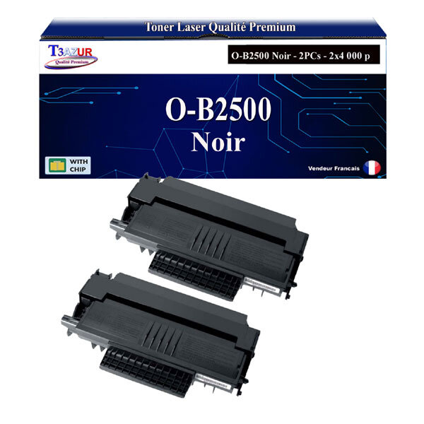 T3AZUR - 2x Toners compatibles avec Oki B2500 MFP  B2520 MFP  B2540 MFP