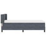 Lit à ressorts box avec matelas gris foncé 90x190 cm en velours