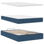 vidaXL Lit ottoman avec matelas et LED bleu 120x190 cm tissu
