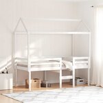 vidaXL Lit haut sans matelas blanc 90x190 cm bois de pin massif